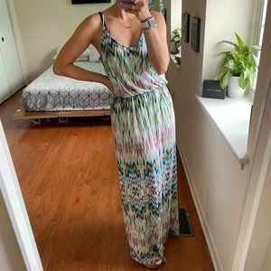 LUSH Sleeveless Chevron Blouson Maxi Dress Large